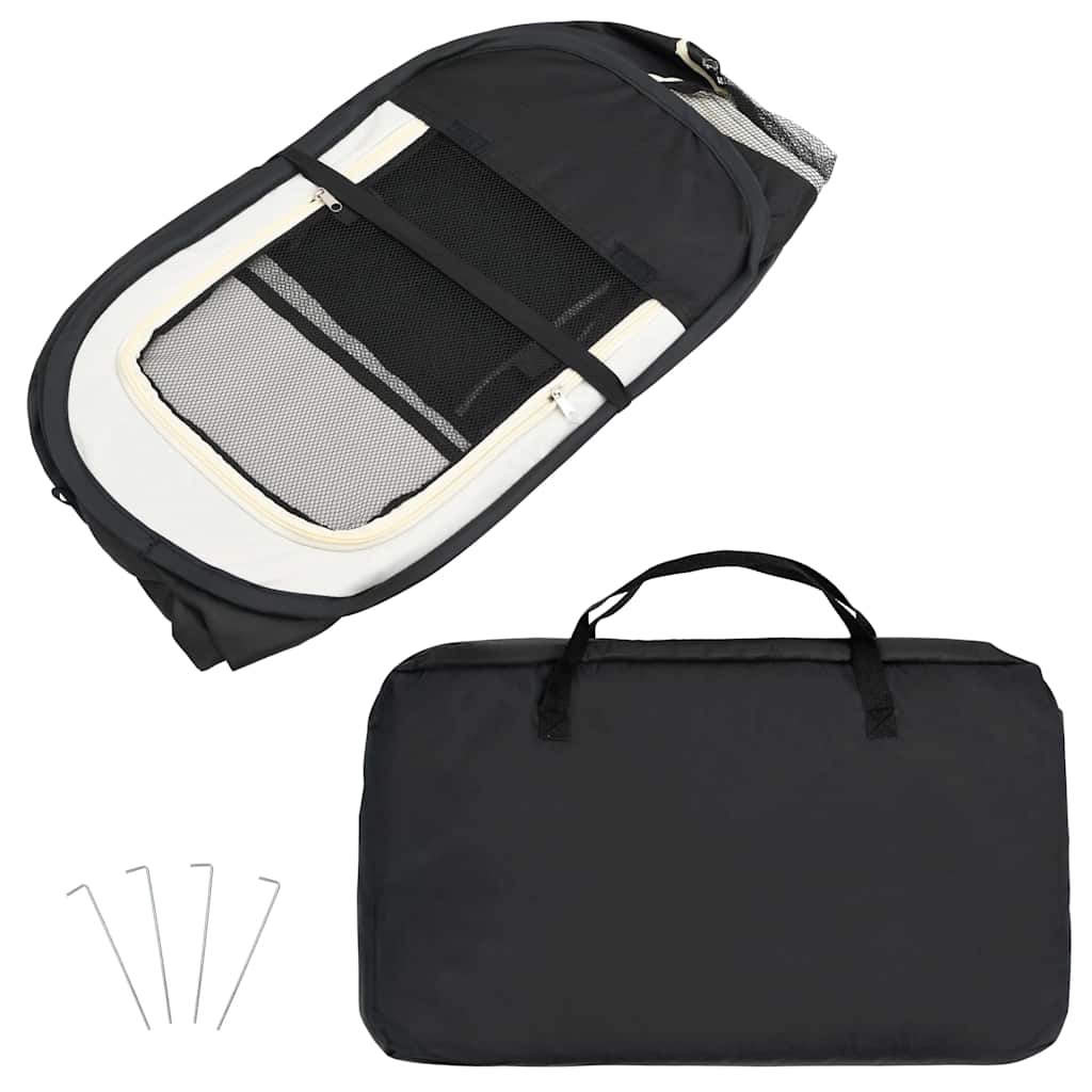 Box per Cani Pieghevole con Borsa Trasporto Nero 90x90x58 cm | homemem39