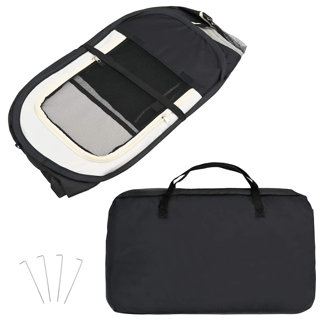 Box per Cani Pieghevole con Borsa Trasporto Nero 125x125x61 cm | homemem39