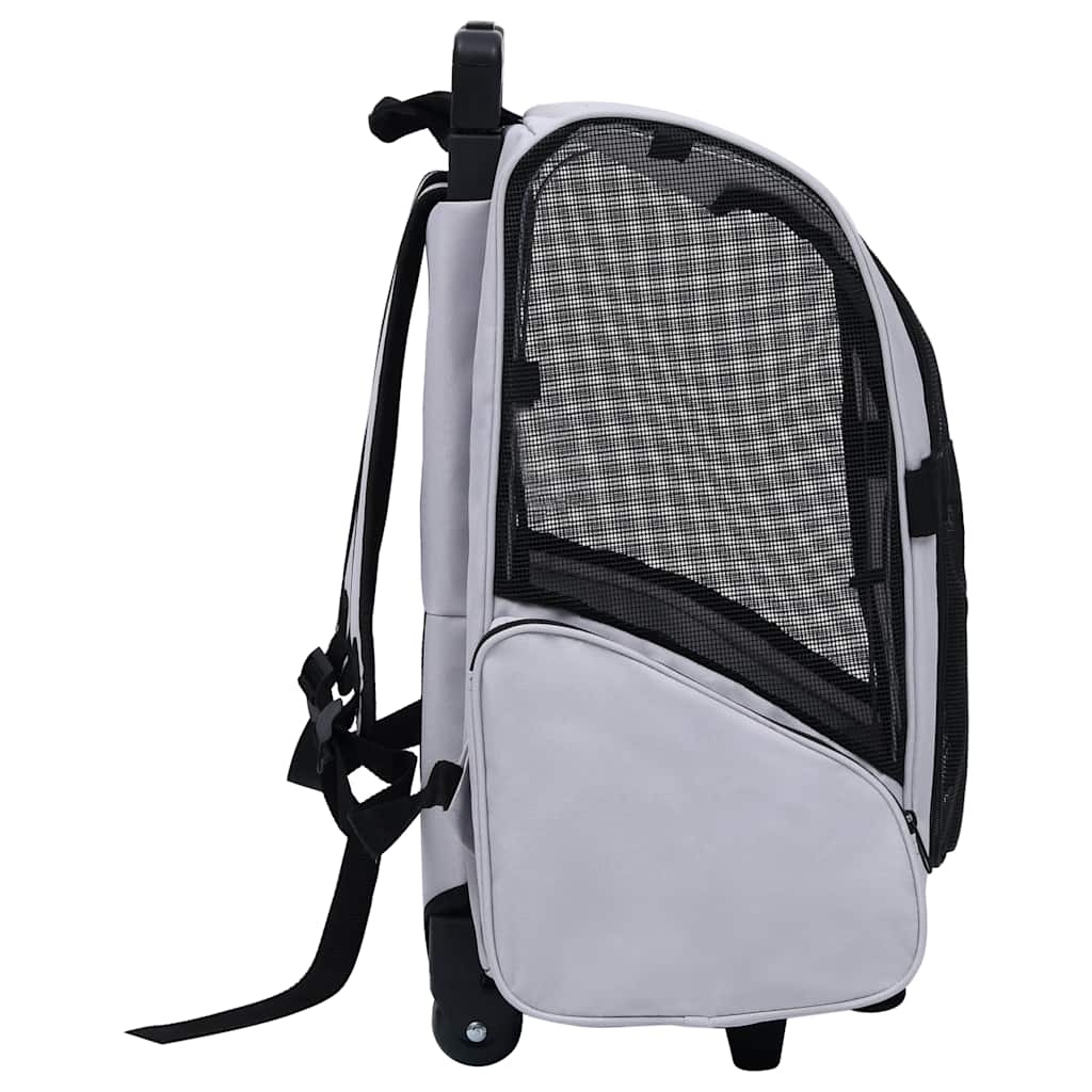 Trolley Trasportino per Animali Pieghevole Multifunzione Grigio - homemem39