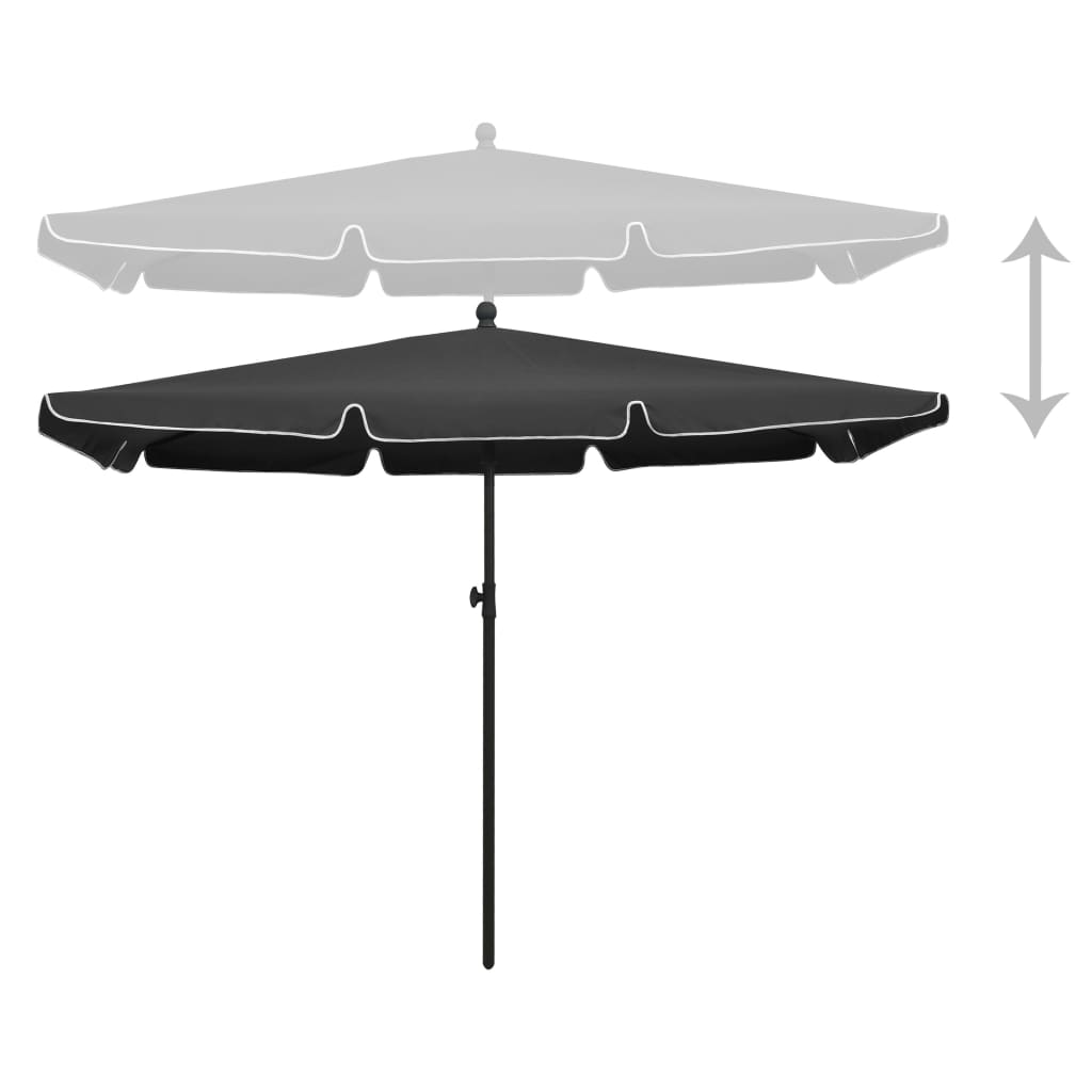 Ombrellone da Giardino con Palo 210x140 cm Antracite - homemem39