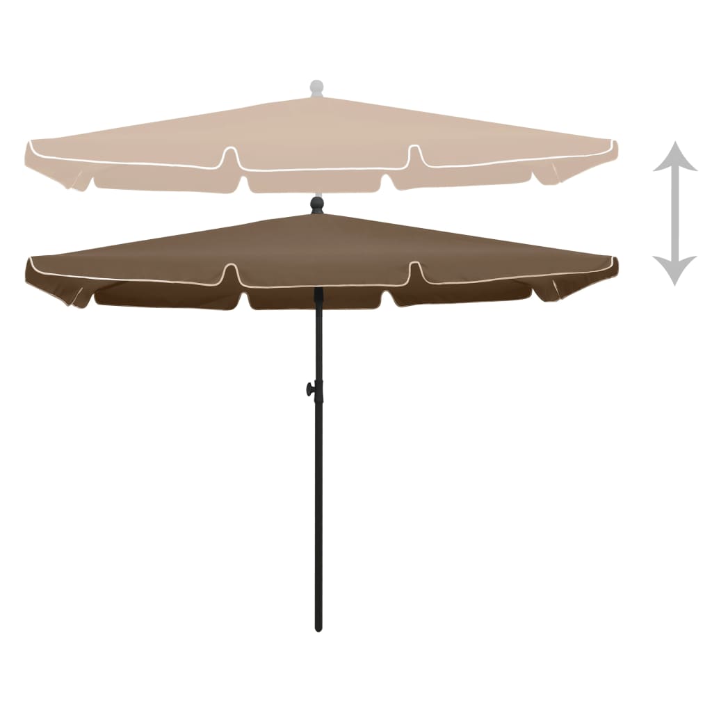 Ombrellone da Giardino con Palo 210x140 cm Tortora - homemem39