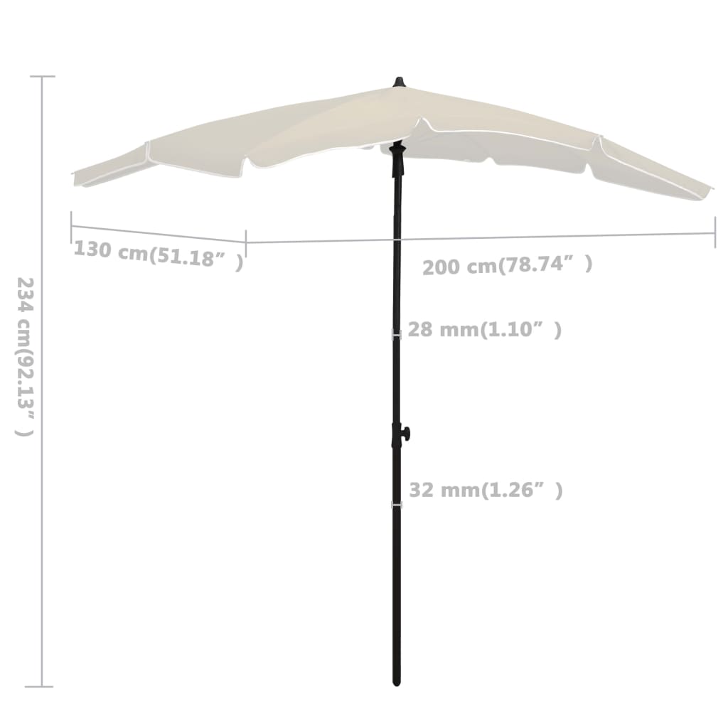 Ombrellone da Giardino con Palo 200x130 cm Sabbia | homemem39