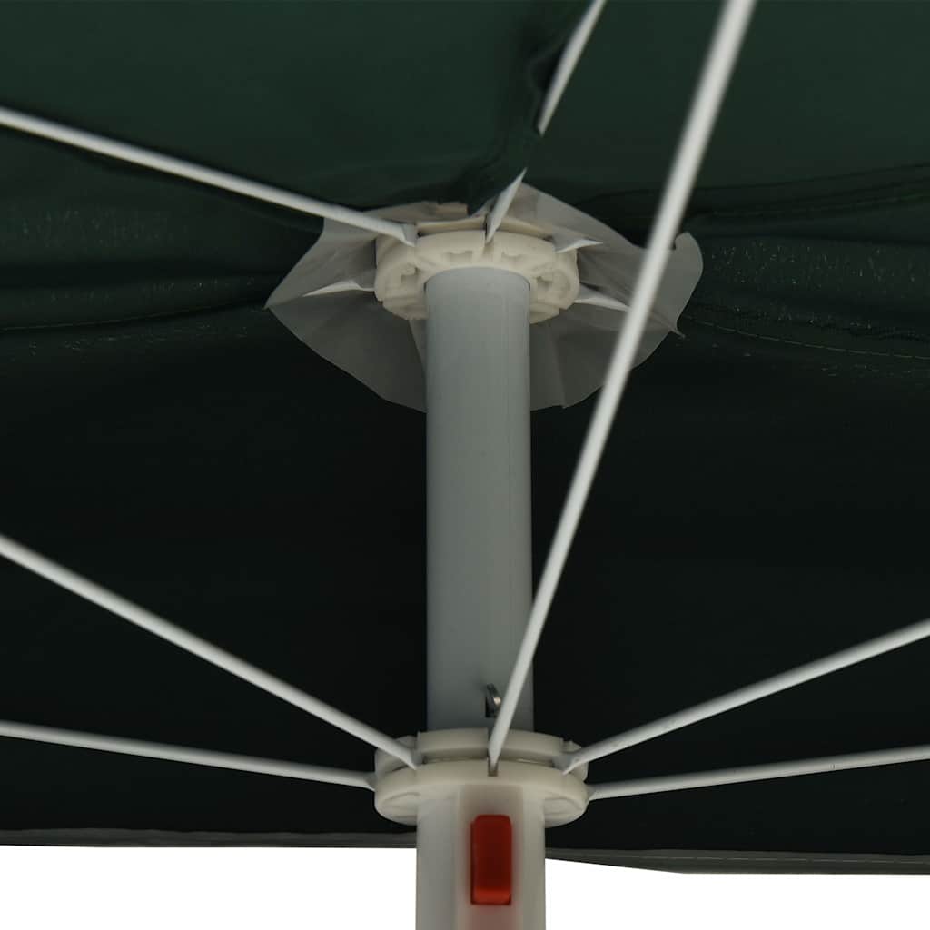 Ombrellone Semicircolare da Giardino con Palo 180x90 cm Verde