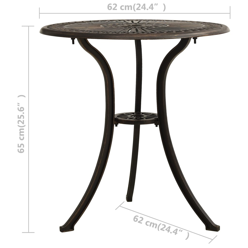 Set da Bistrot 3 pz in Alluminio Pressofuso Bronzo | homemem39