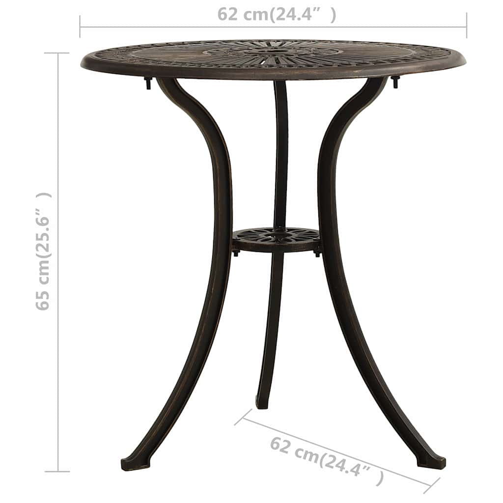Set da Bistrot 3 pz in Alluminio Pressofuso Bronzo