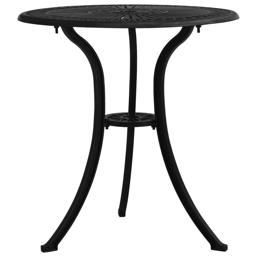 3-piece Bistro Set in Black Die-Cast Aluminium