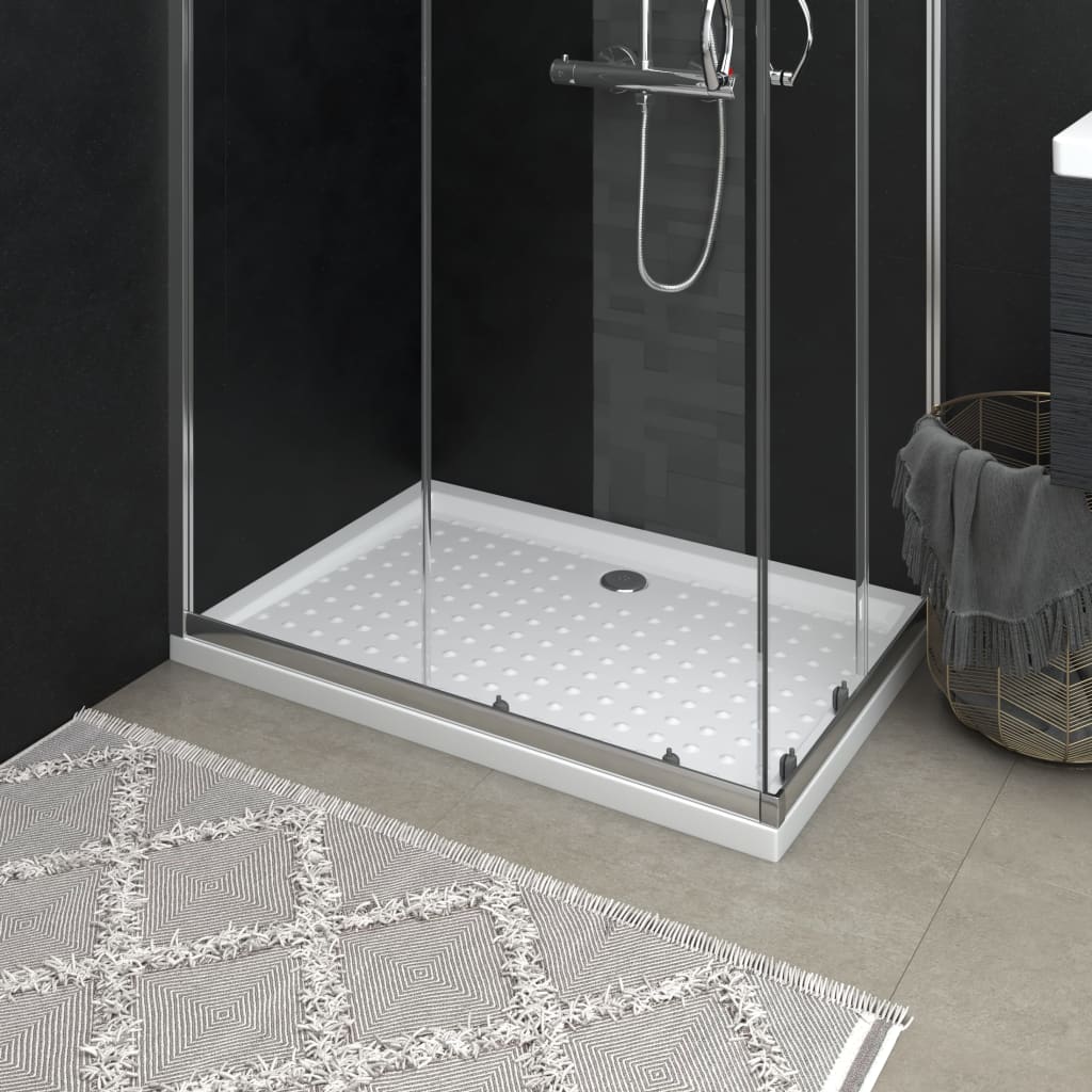 Piatto Doccia con Superficie Puntinata Bianco 70x100x4cm in ABS - homemem39