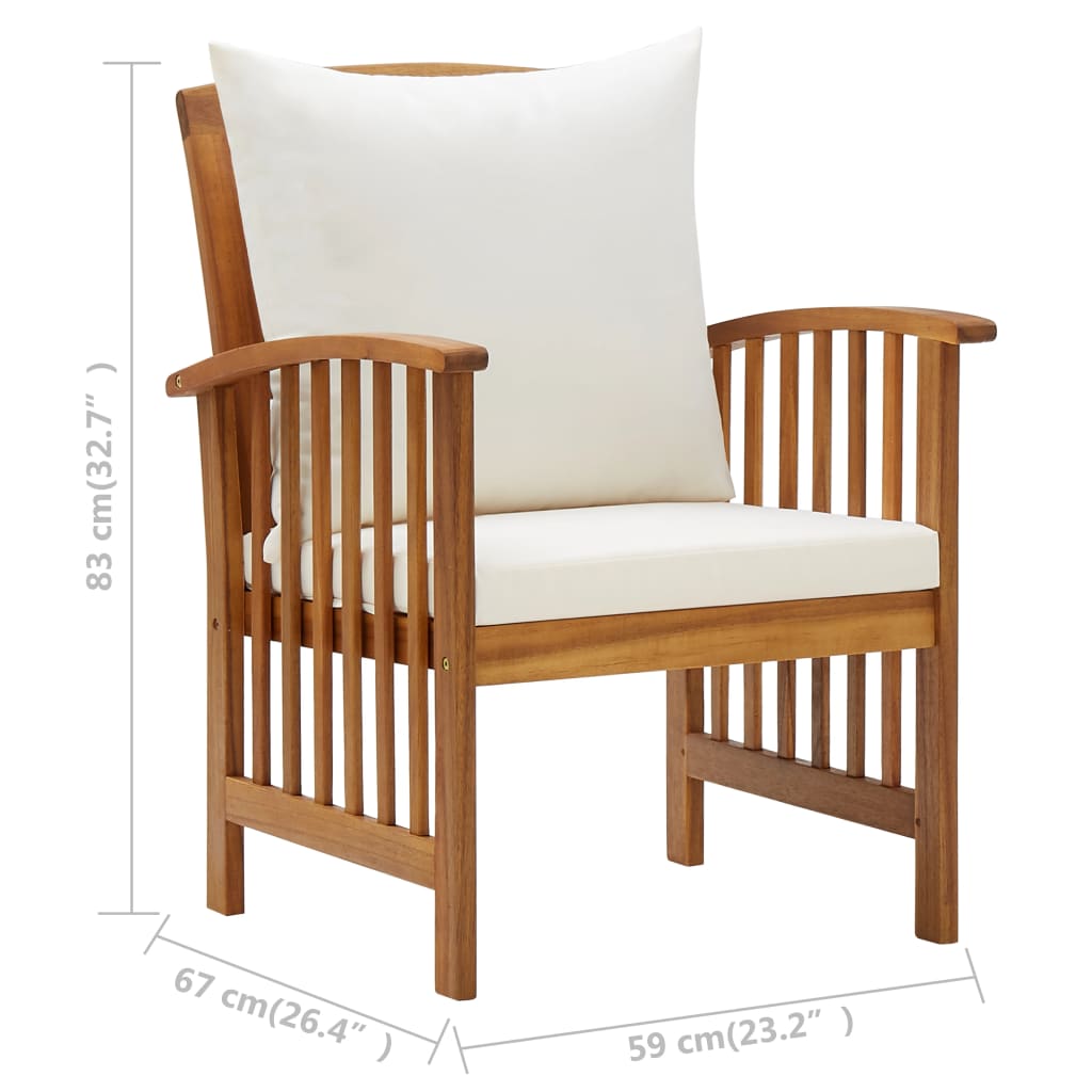Set Divani da Giardino 5 pz con Cuscini in Massello di Acacia