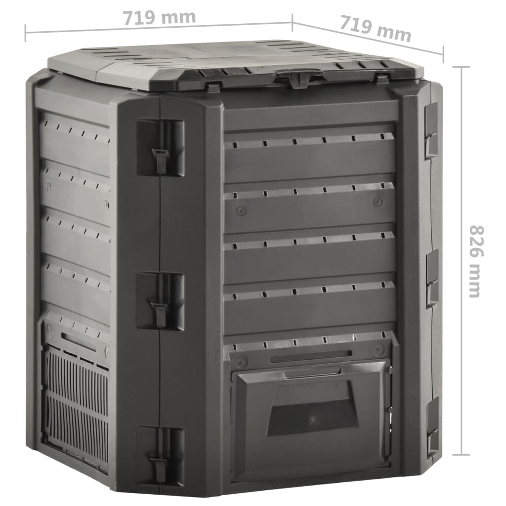 Compostiera da Giardino Nera 380 L | homemem39