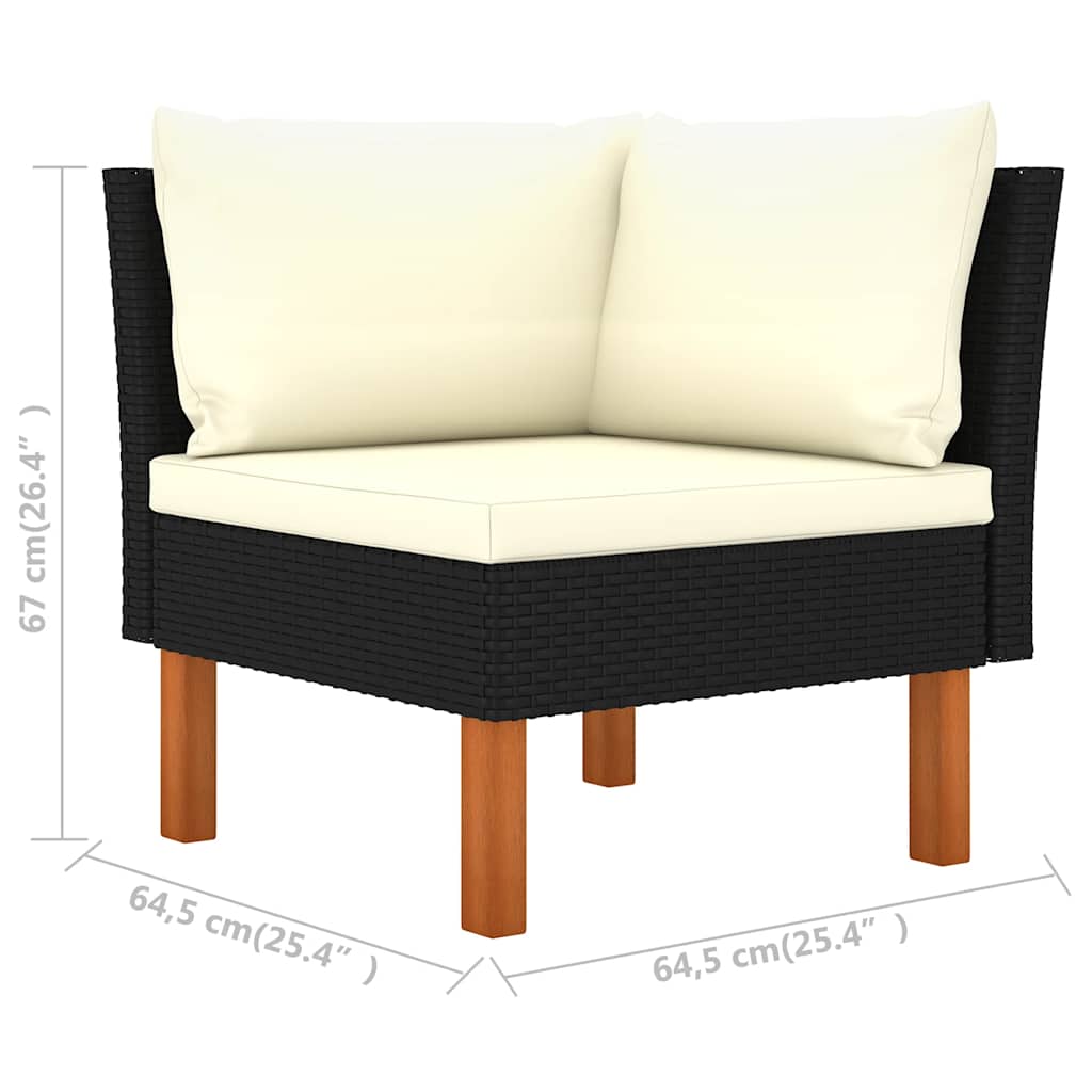 Poltrone Angolari 2 pz Polyrattan e Legno Massello di Eucalipto | homemem39
