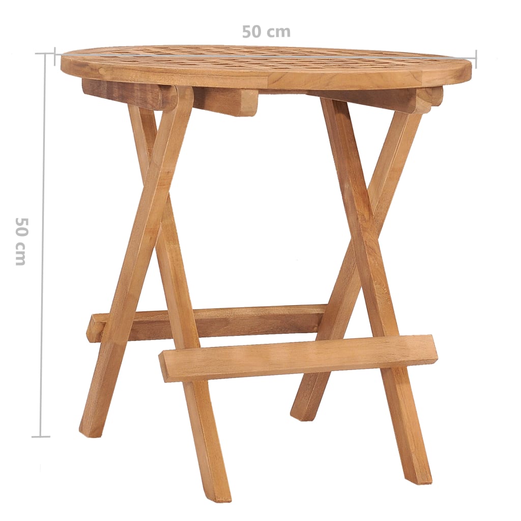Tavolo da Giardino Pieghevole 50x50x50 cm in Massello di Teak | homemem39