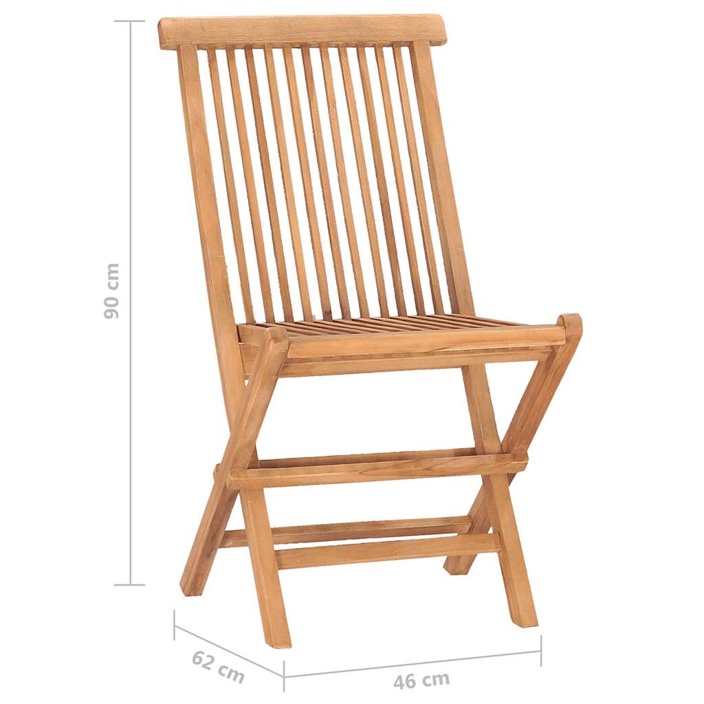 Set da Pranzo da Giardino Pieghevole 3 pz in Massello di Teak | homemem39