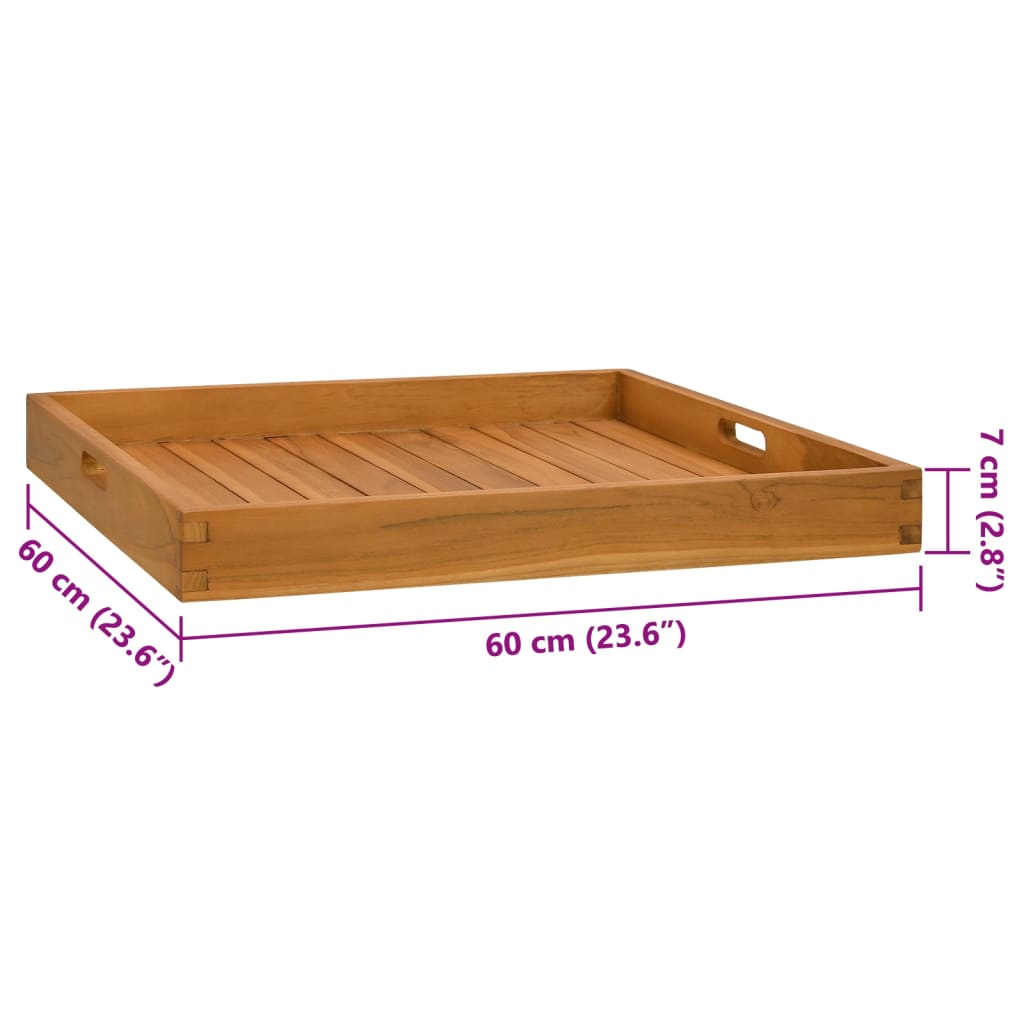 Vassoio da Portata 60x60 cm in Legno Massello di Teak - homemem39