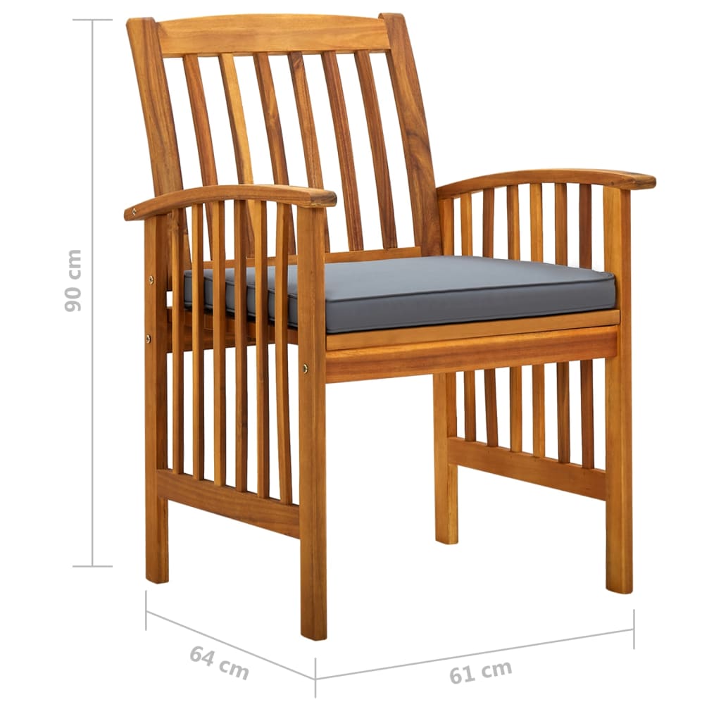 Set da Pranzo da Giardino 7 pz con Cuscini Massello di Acacia | homemem39