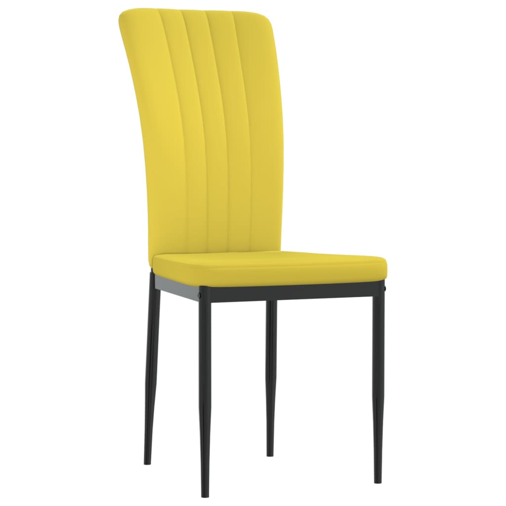 Sedie da Pranzo 4 pz Giallo Senape in Velluto - homemem39