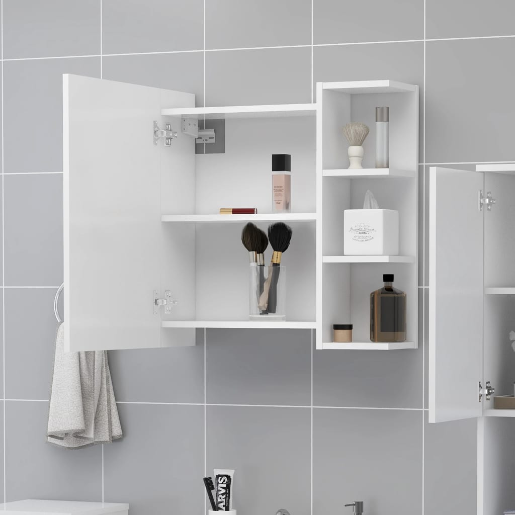 Armadietto a Specchio Bianco 62,5x20,5x64 cm Legno Multistrato - homemem39