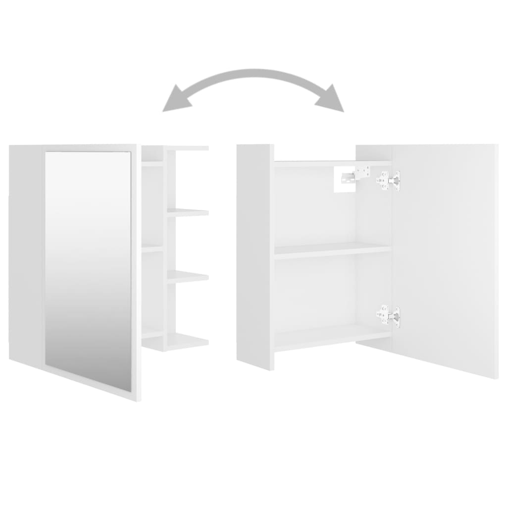 Armadietto a Specchio Bianco 62,5x20,5x64 cm Legno Multistrato - homemem39