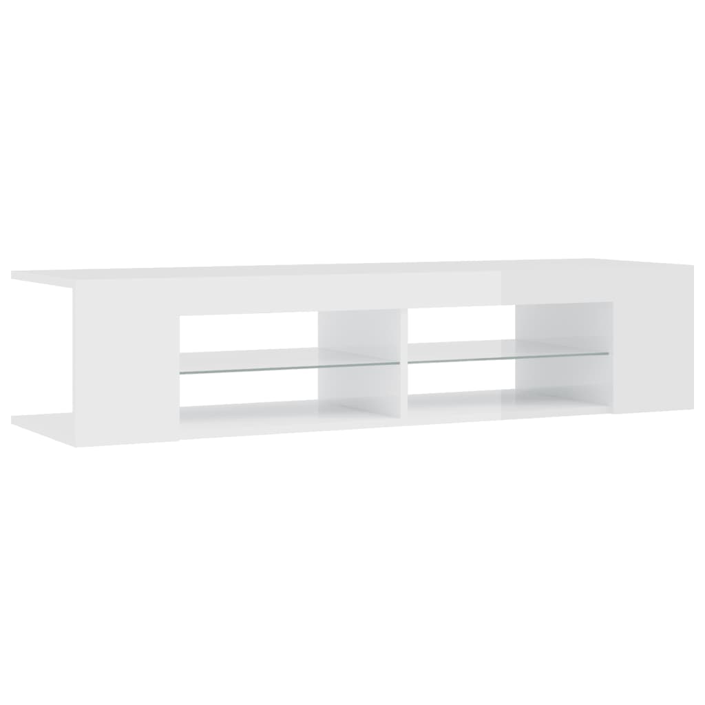 Mobile Porta TV con Luci LED Bianco Lucido 135x39x30 cm - homemem39