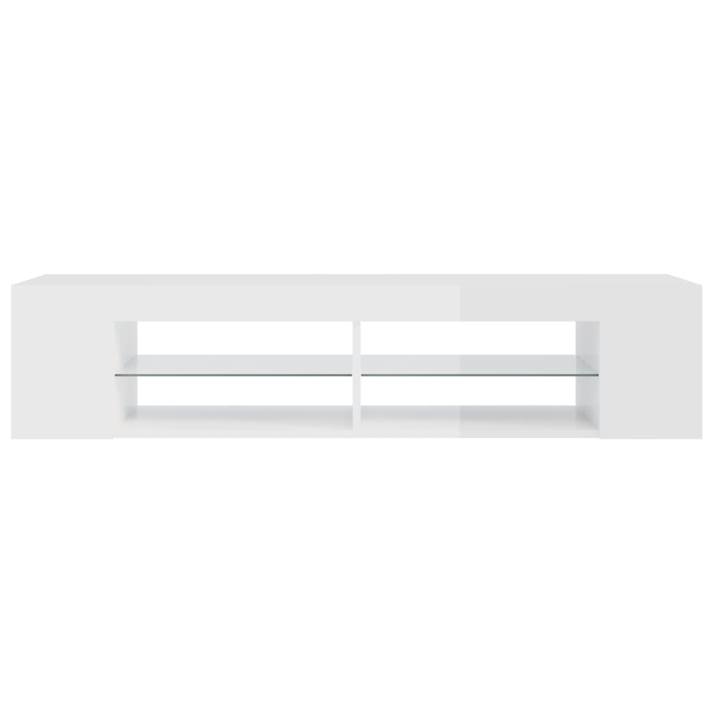 Mobile Porta TV con Luci LED Bianco Lucido 135x39x30 cm - homemem39