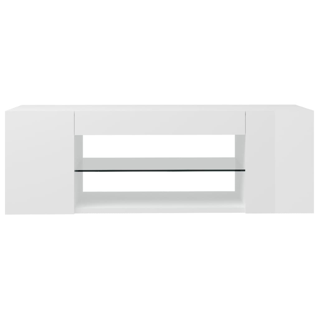 Mobile Porta TV con Luci LED Bianco Lucido 90x39x30 cm - homemem39