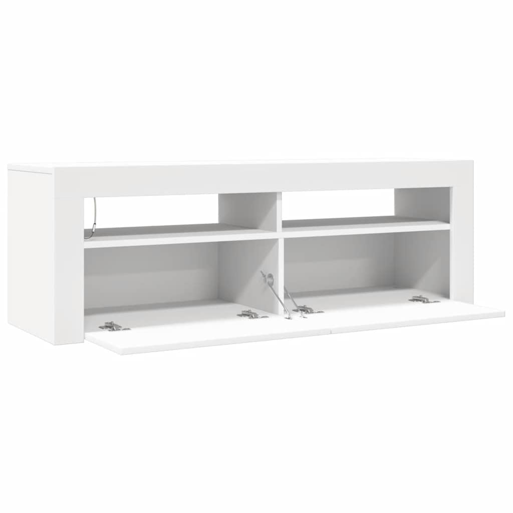 Mobile Porta TV con Luci LED Bianco 120x35x40 cm