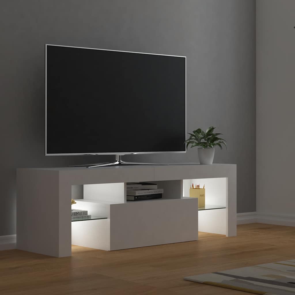 Mobile Porta TV con Luci LED Bianco 120x35x40 cm - homemem39