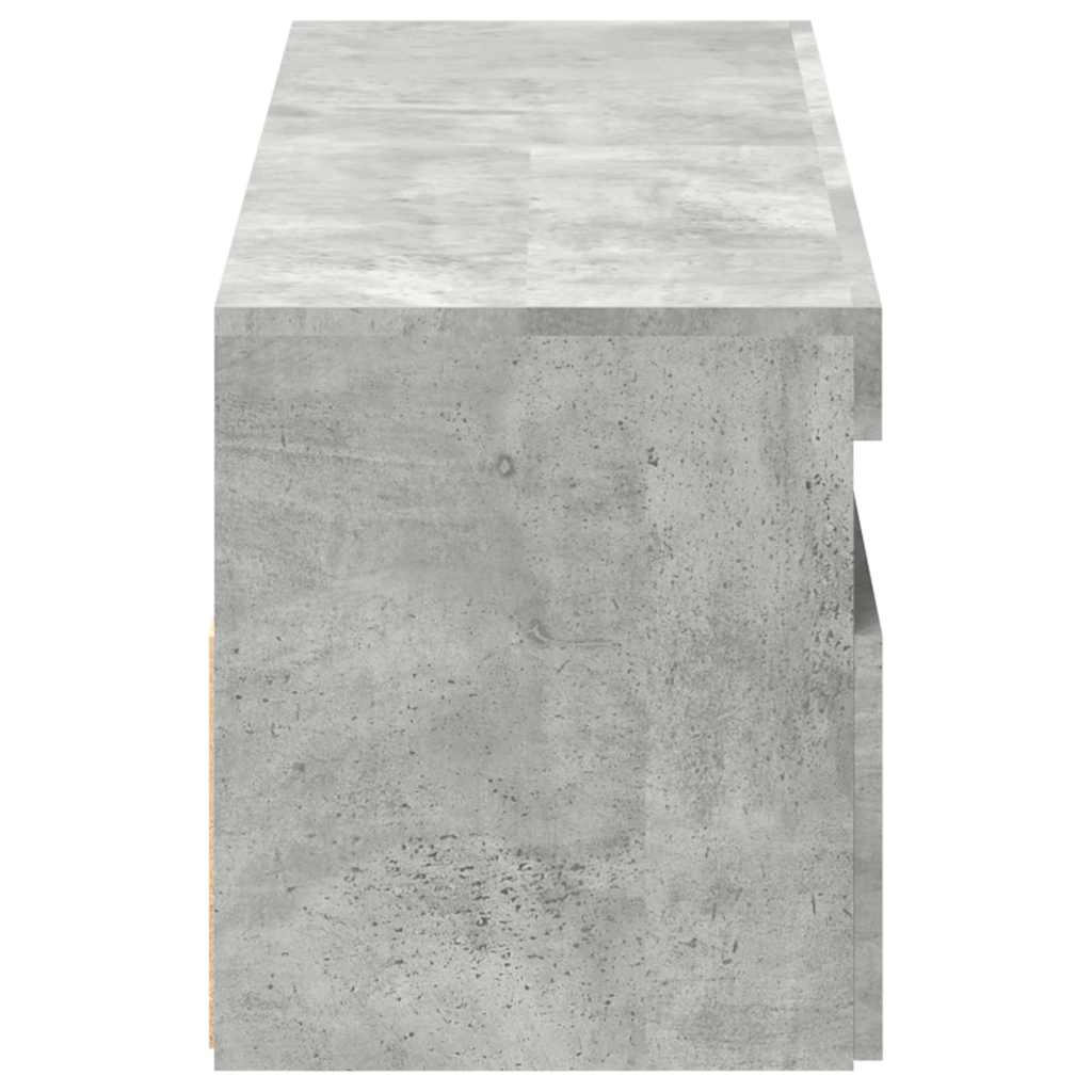 TV Stand with LED Lights 2 pcs Cement Gray 60x35 cm