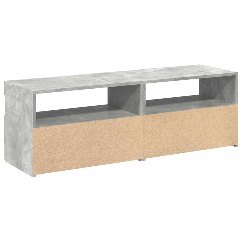 TV Stand with LED Lights 2 pcs Cement Gray 60x35 cm