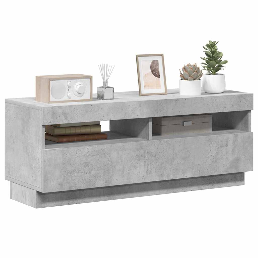 Mobile Porta TV con Luci LED Grigio Cemento 100x35x40 cm
