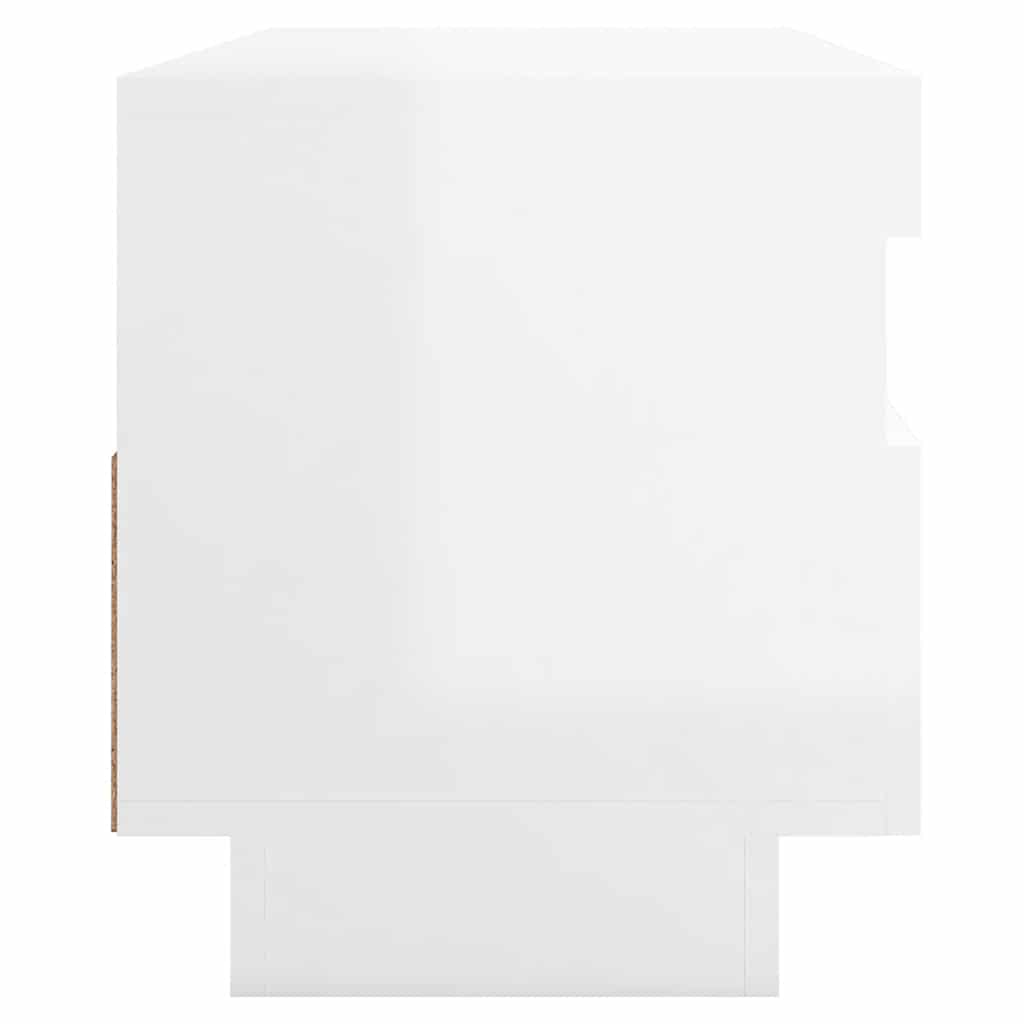 Mobile Porta TV con Luci LED Bianco Lucido 100x35x40 cm - homemem39