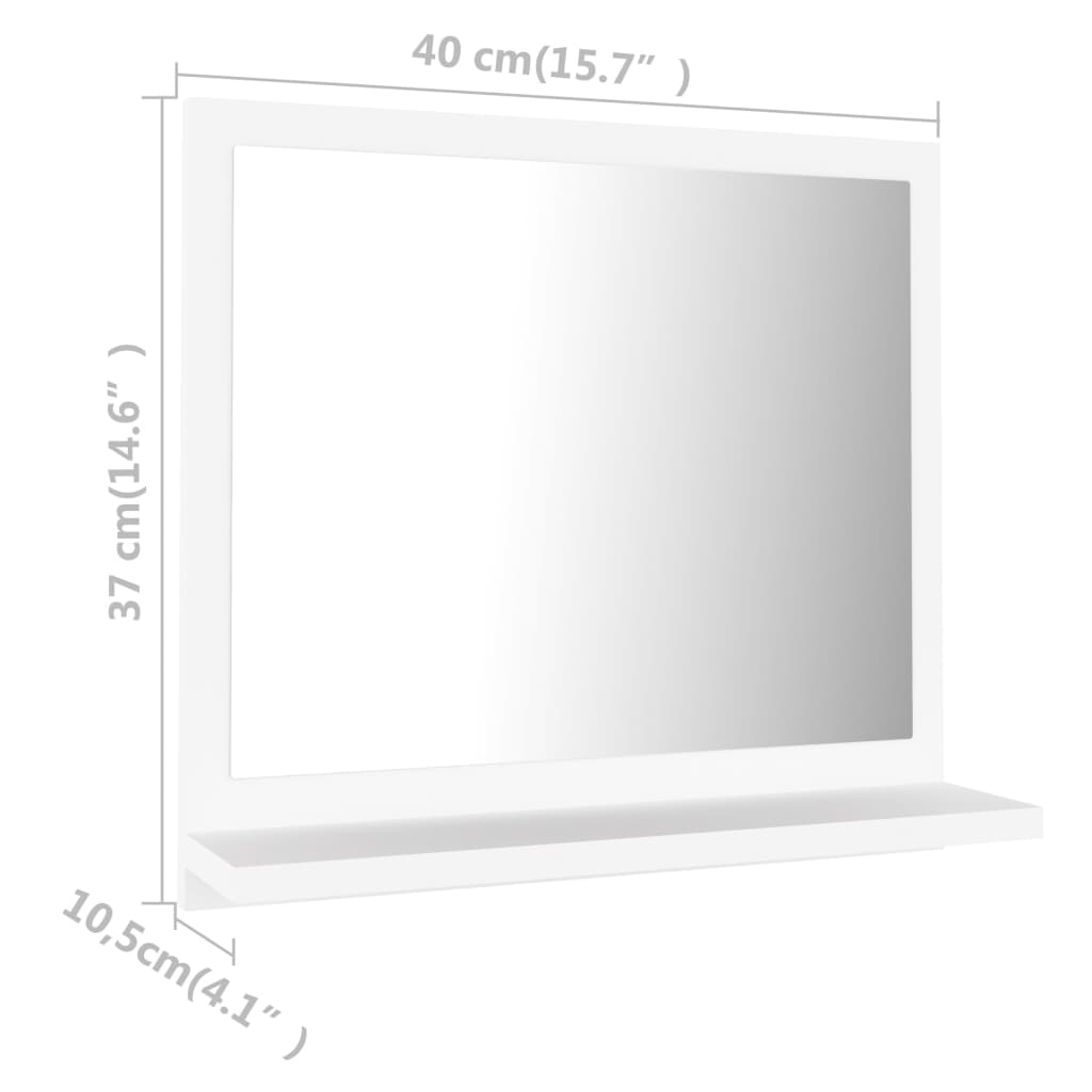 Specchio da Bagno Bianco 40x10,5x37 cm in Legno Multistrato | homemem39
