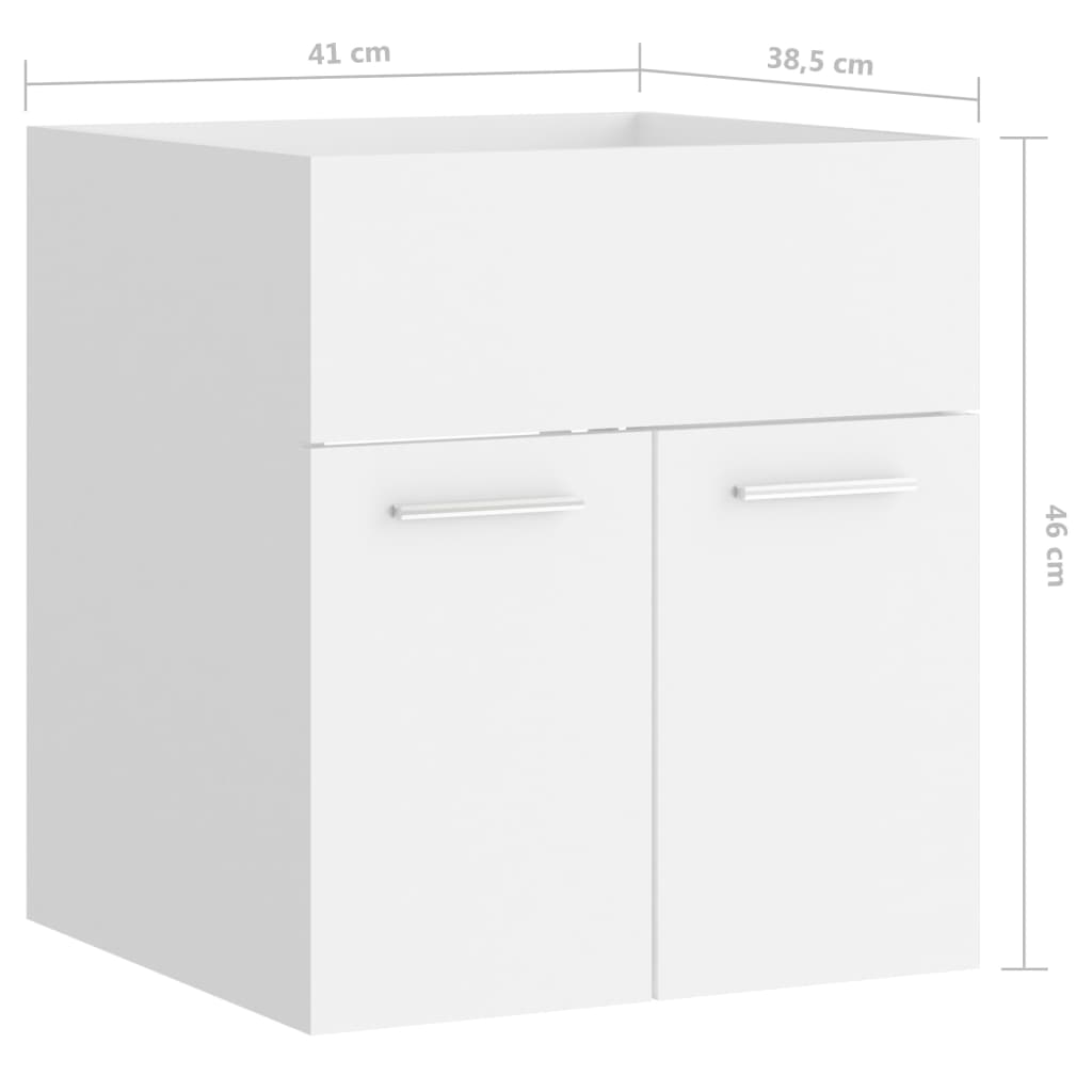 Mobile Sottolavabo Bianco 41x38,5x46 cm in Multistrato | homemem39