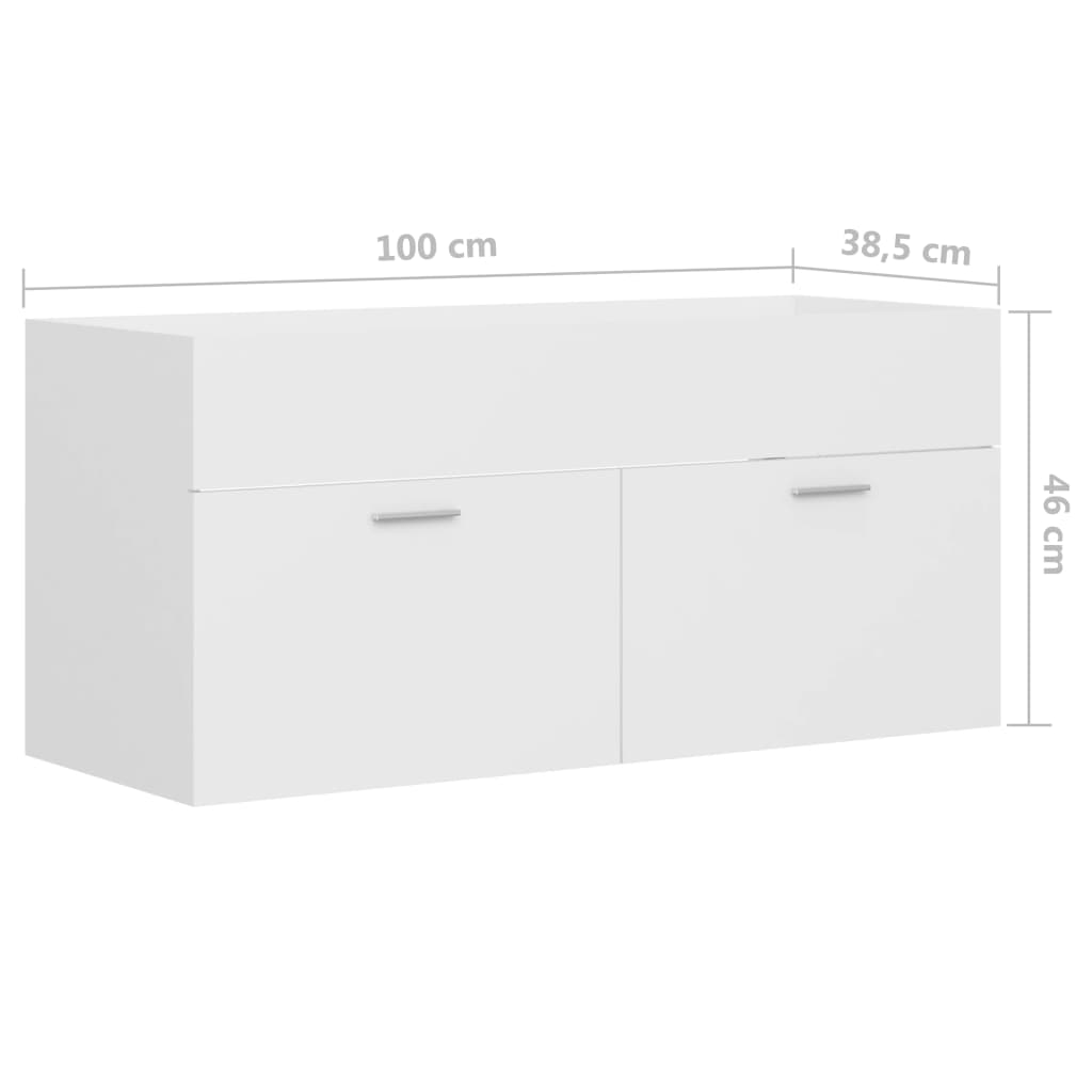 Mobile Lavabo Bianco 100x38,5x46 cm in Legno Multistrato | homemem39