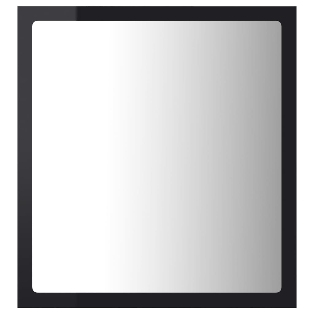 Specchio da Bagno LED Nero Lucido 40x8,5x37 cm in Acrilico - homemem39