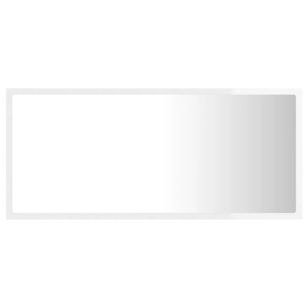 Specchio da Bagno LED Bianco Lucido 90x8,5x37 cm in Acrilico - homemem39