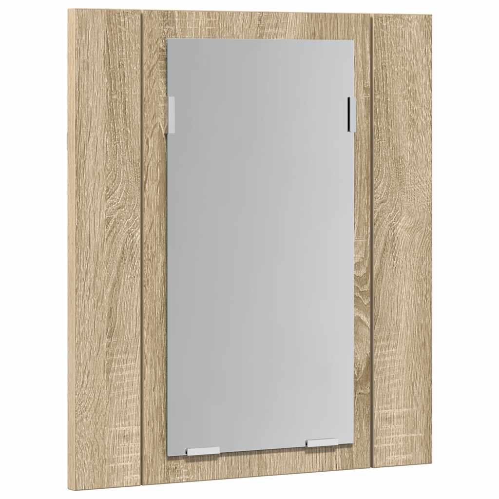 Armadietto a Specchio con Luci LED Rovere Sonoma in Acrilico - homemem39