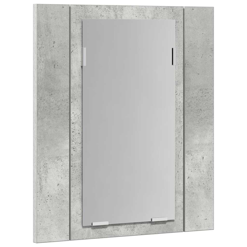 Armadietto a Specchio con Luci LED Grigio Cemento in Acrilico - homemem39