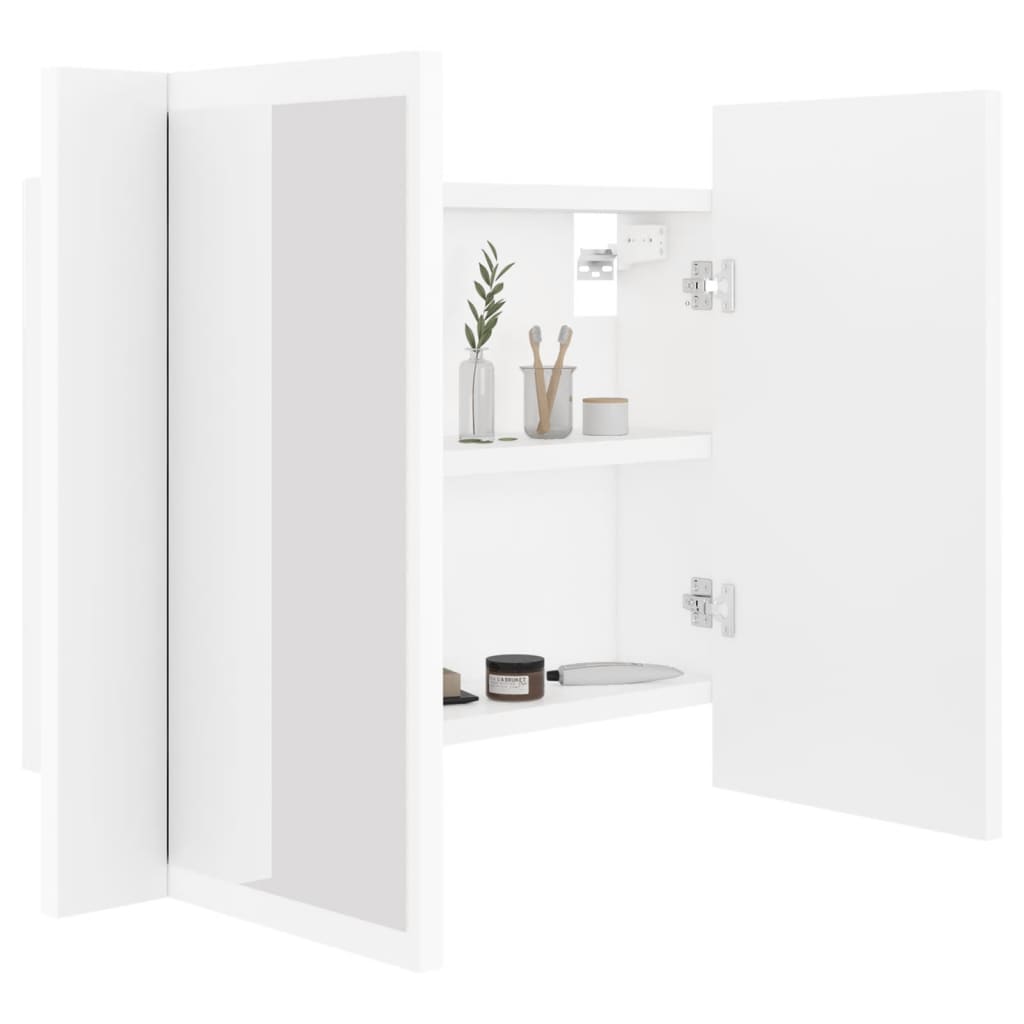 Armadietto a Specchio con Luci LED Bianco 60x12x45 in Acrilico - homemem39