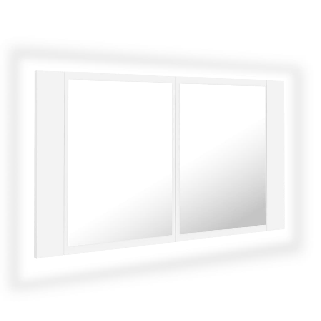 Armadietto a Specchio con Luci LED Bianco 80x12x45 in Acrilico - homemem39