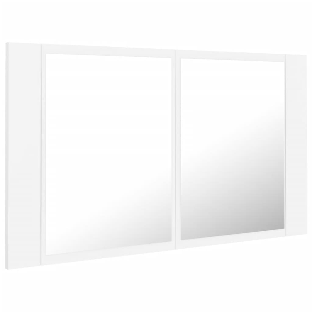 Armadietto a Specchio con Luci LED Bianco 80x12x45 in Acrilico - homemem39