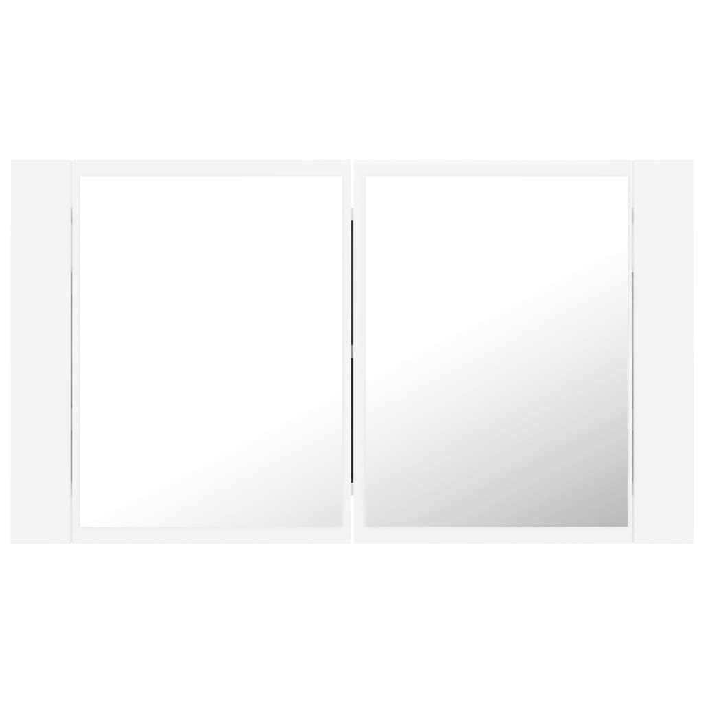 Armadietto a Specchio con Luci LED Bianco 80x12x45 in Acrilico - homemem39