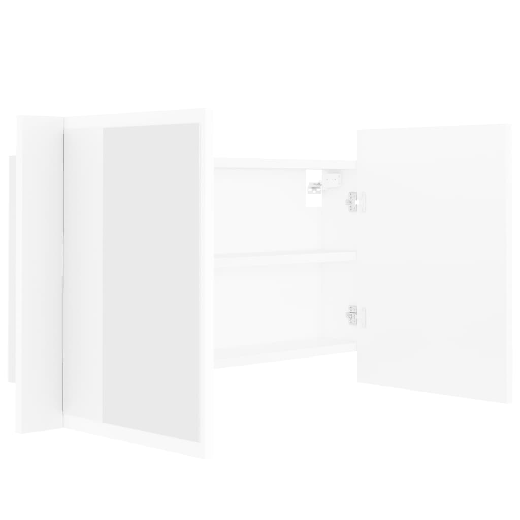 Armadietto a Specchio con Luci LED Bianco 80x12x45 in Acrilico | homemem39