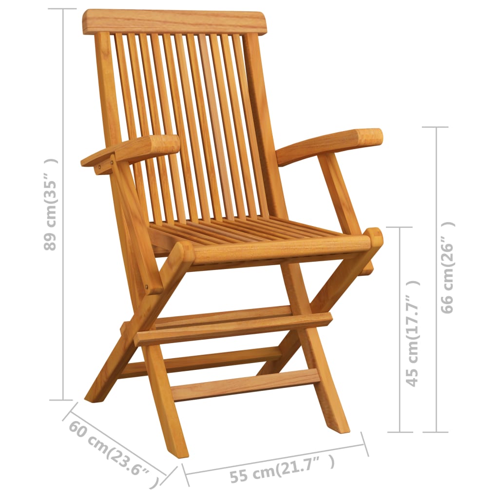 Set da Pranzo da Giardino 9 pz Pieghevole in Massello di Teak | homemem39