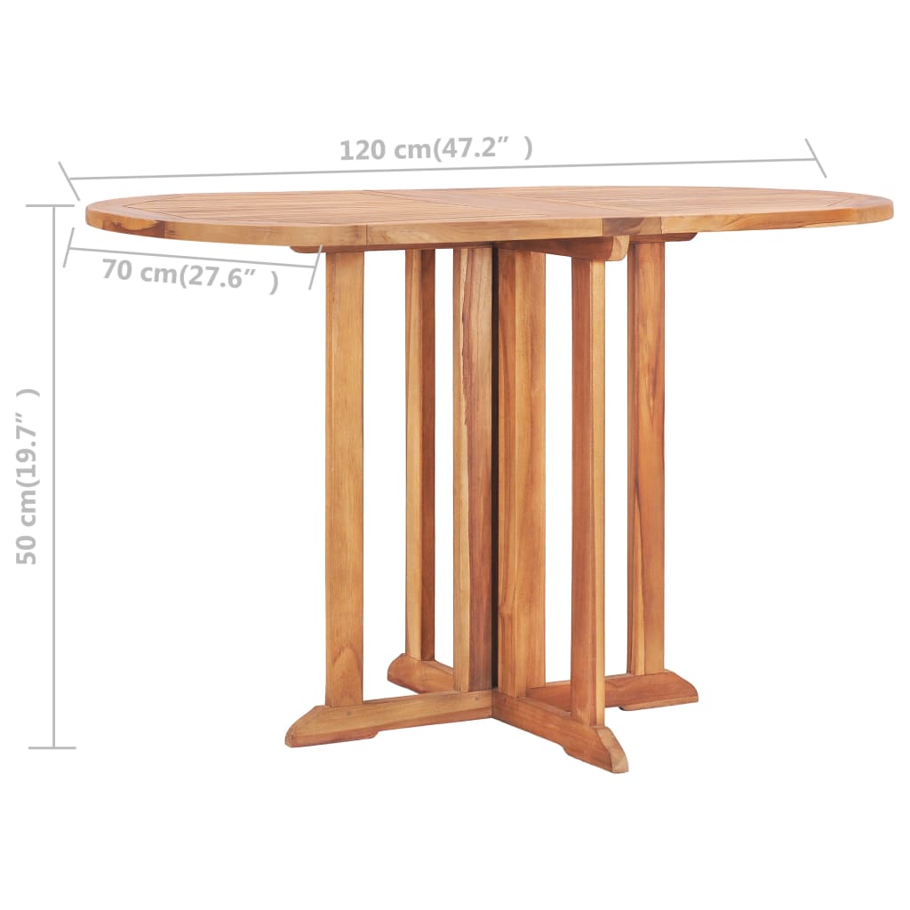 Set da Pranzo da Giardino 5 pz Pieghevole in Massello di Teak | homemem39