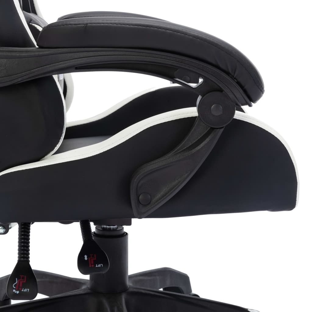 Sedia da Gaming con Luci a LED RGB Bianca e Nera in Similpelle - homemem39