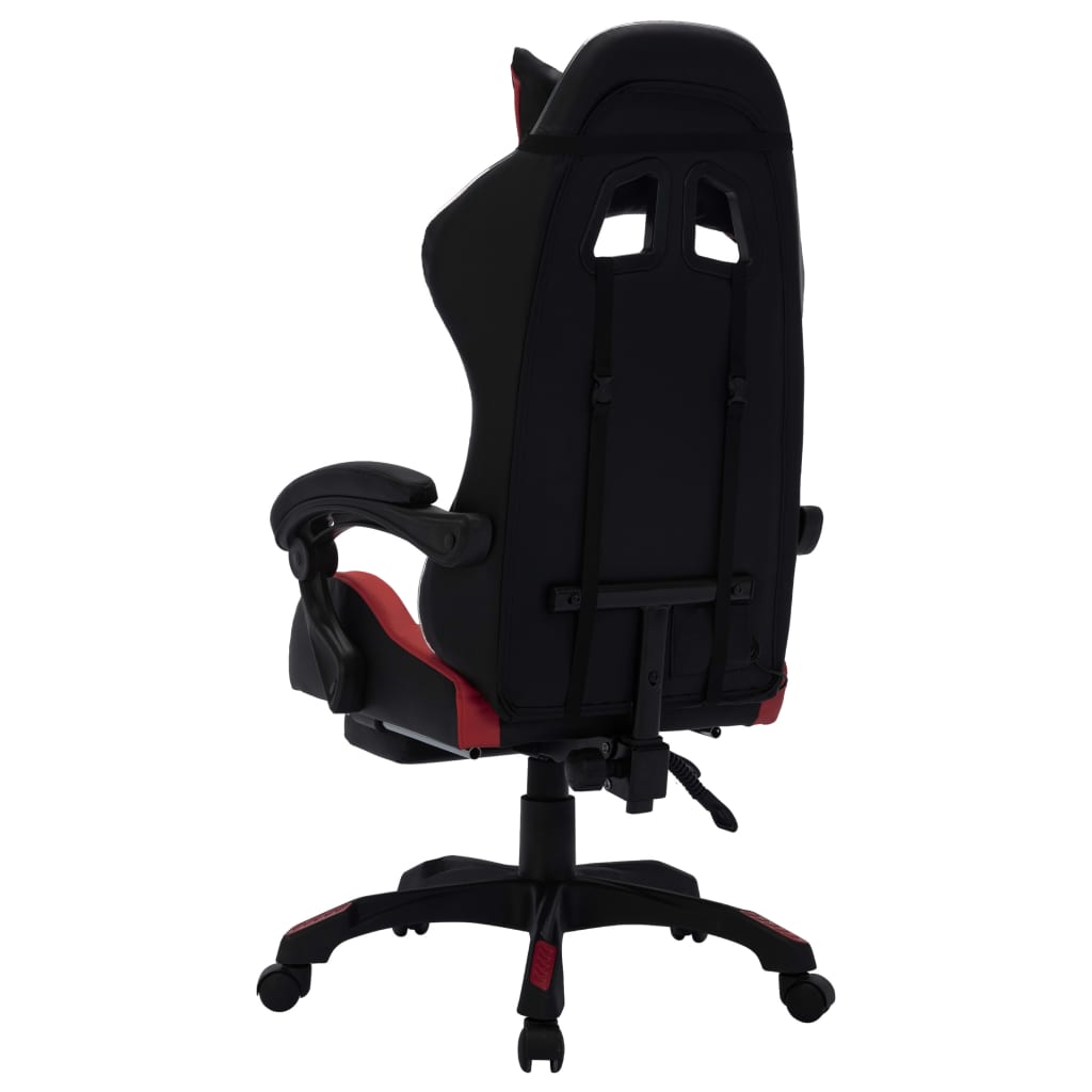 Sedia da Gaming con Luci a LED RGB Rosso Vino e Nera Similpelle - homemem39
