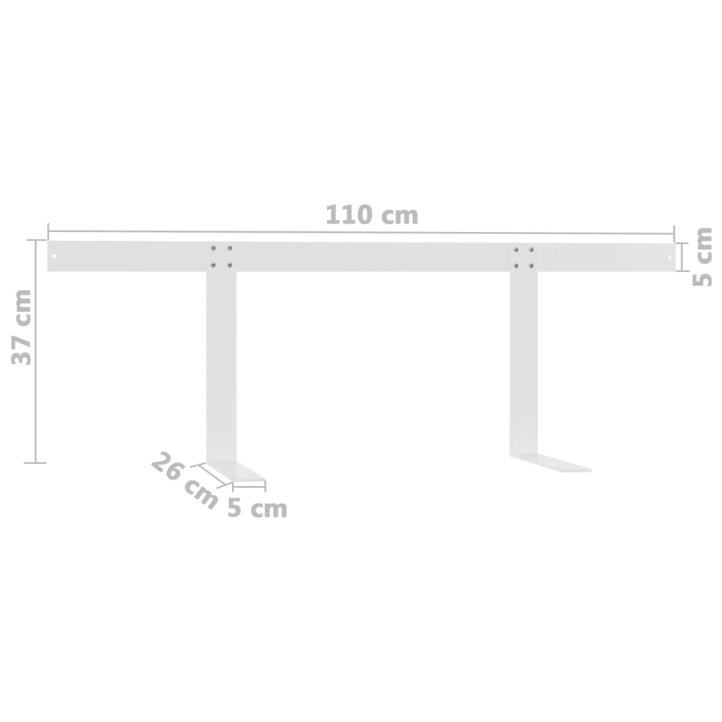 Schienale per Divano a Pallet Bianco 110 cm in Ferro - homemem39