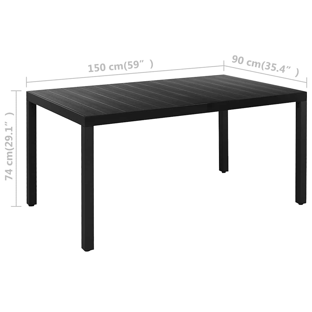 Set da Pranzo da Giardino 5 pz Nero e Marrone - homemem39