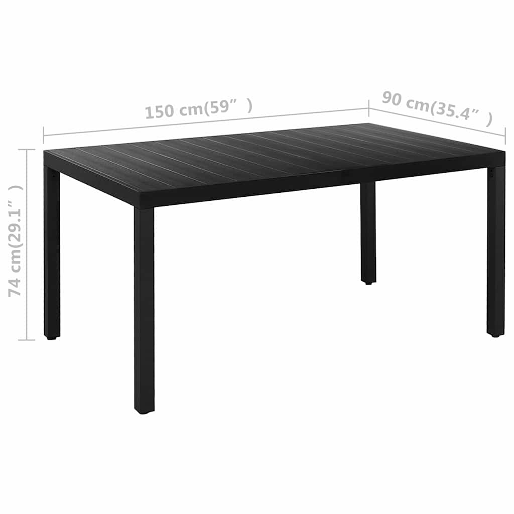 Set da Pranzo da Giardino 5 pz Nero e Marrone | homemem39