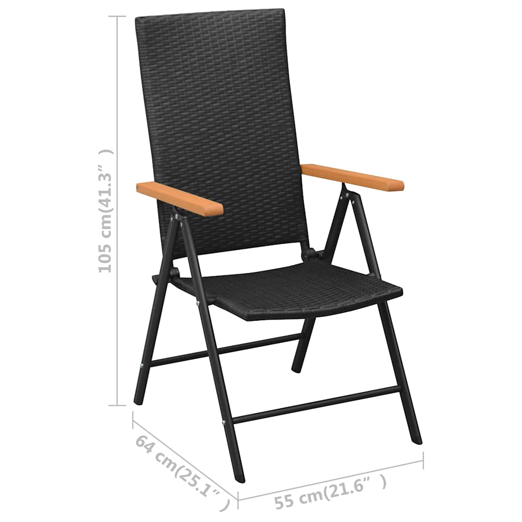 Set da Pranzo da Giardino 5 pz Nero e Marrone | homemem39